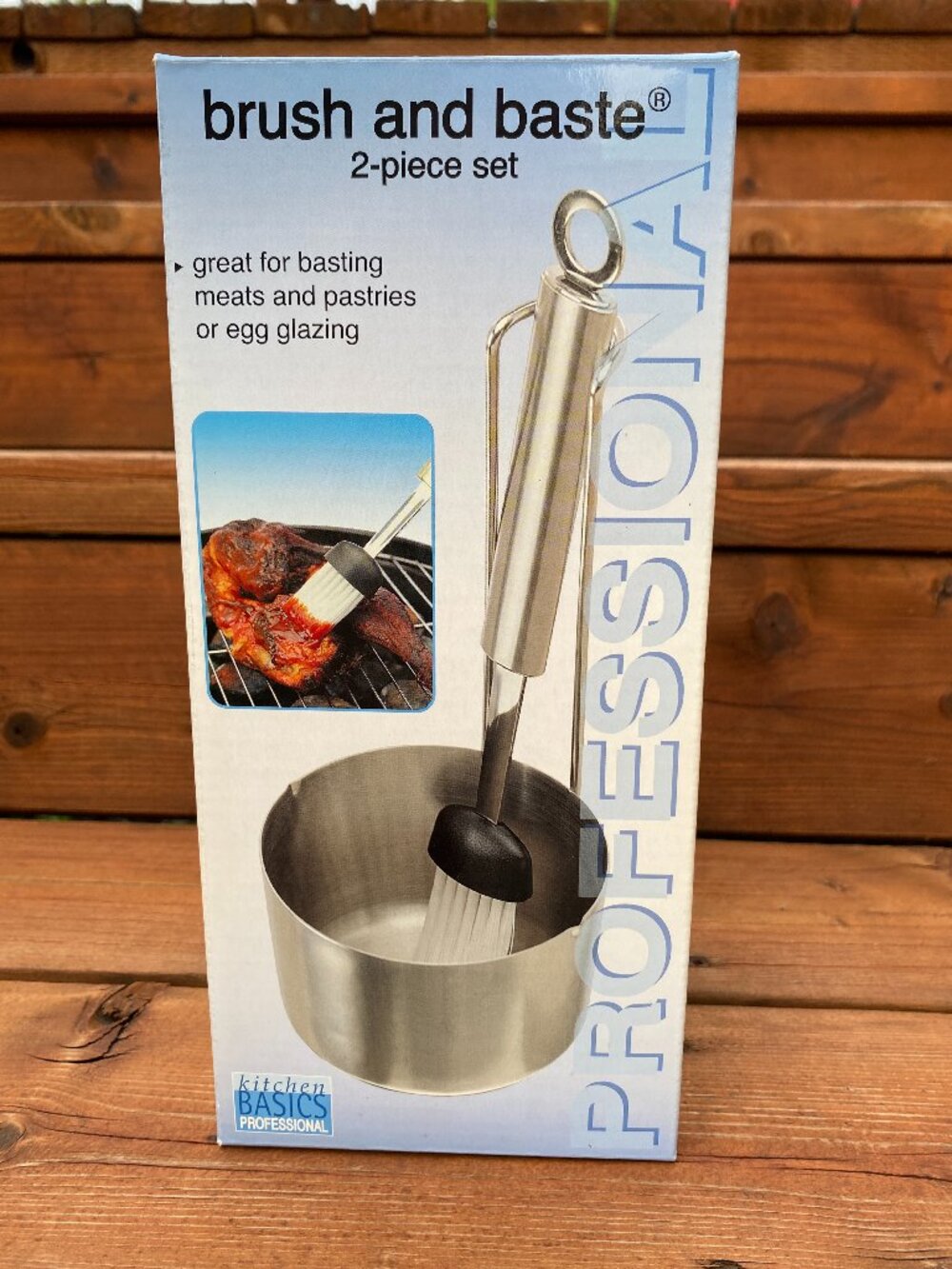 Kitchen Basics Professional, Brash and Baste 2piece Barbeque Set Stainless Steel